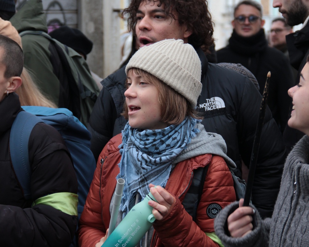 IMG_1014 Acque tinte di verde in 10 città, protesta di Extinction Rebellion: daspo per Greta Thunberg a Venezia