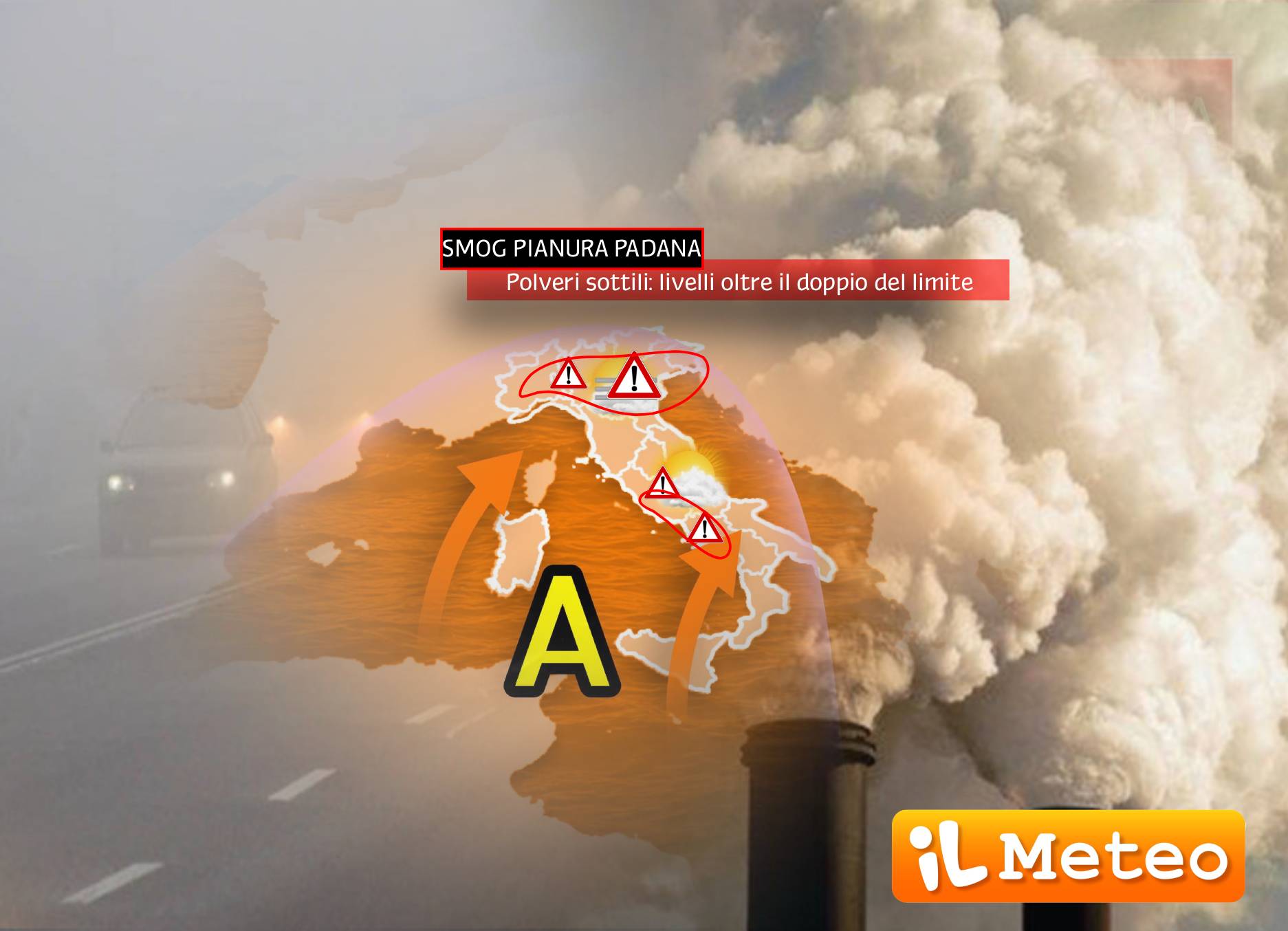 smog anticiclone Pianura Padana
