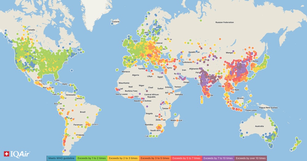 iq2 Rapporto IQAir 2025, qualità dell’aria globale ancora critica: solo il 14% delle città nei limiti OMS